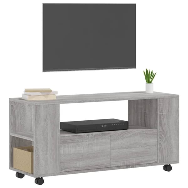 vidaXL TV-benk grå sonoma 102x34,5x43 cm konstruert tre