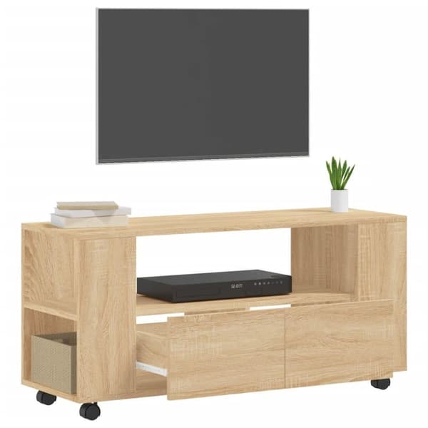 vidaXL TV-benk sonoma eik 102x34,5x43 cm konstruert tre