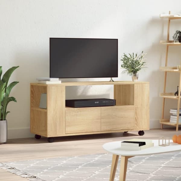 vidaXL TV-benk sonoma eik 102x34,5x43 cm konstruert tre