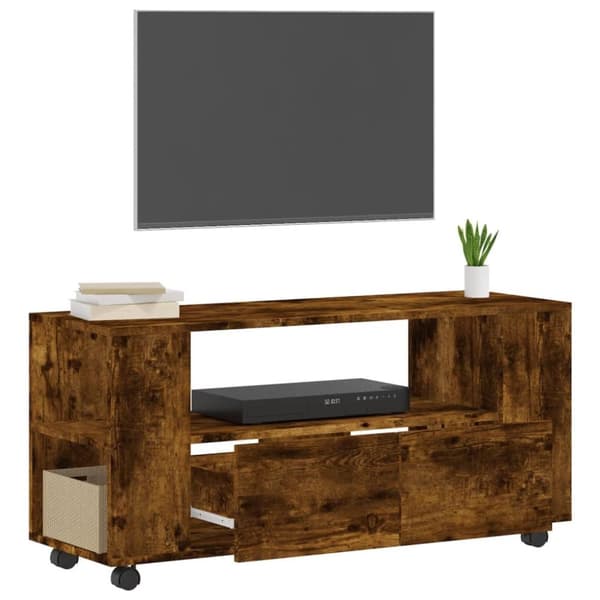 vidaXL TV-benk røkt eik 102x34,5x43 cm konstruert tre