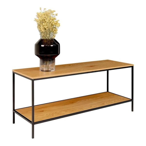 Black Steel TV Stand och Black Wood Top - ALTOBUY - Harald - Industriell - Loft - Rektangulär