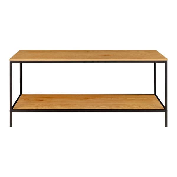 Black Steel TV Stand och Black Wood Top - ALTOBUY - Harald - Industriell - Loft - Rektangulär