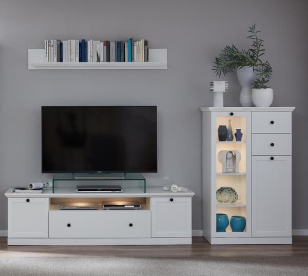 Rootz tv-møbel - tv-skab - hvid - 177 x 49 x 41 cm