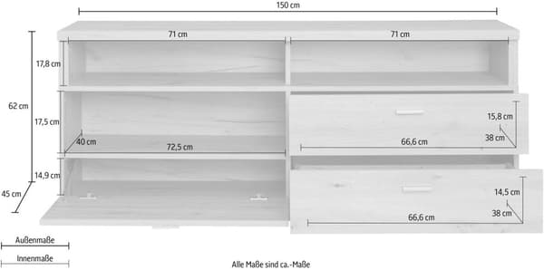 Rootz’ TV kast - skab 150 x 62 x 45 cm