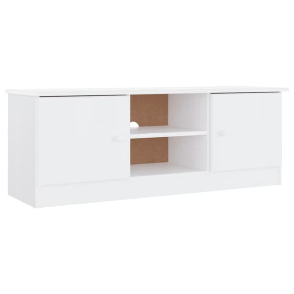 vidaXL TV-benk ALTA hvit 112x35x41 cm heltre furu
