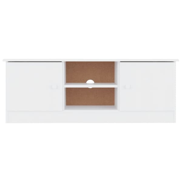 vidaXL TV-benk ALTA hvit 112x35x41 cm heltre furu