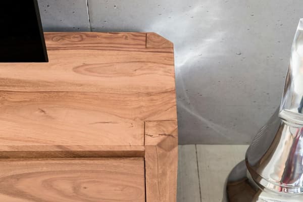 Rootz Lowboard kovapuu Acacia Chest 140cm TV-levyn säilytyslokerot maalaistyylinen kaappi 40cm TV-kaappi