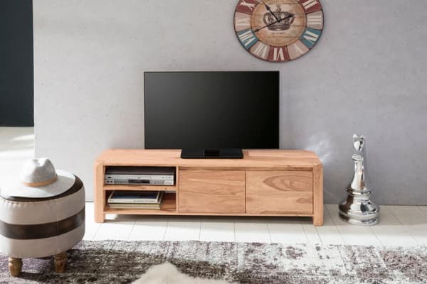 Rootz Lowboard kovapuu Acacia Chest 140cm TV-levyn säilytyslokerot maalaistyylinen kaappi 40cm TV-kaappi