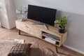 Miniatyrbillede 3 af 7: Rootz HiFi Lowboard Mango Solid Wood Country TV Kommode 145x47x35cm - Tv-skab Underskab med 2 døre - Tv-bord opbevaringsrum - Tv-kommode Tv-møbel - Tv