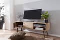 Miniatyrbillede 5 af 7: Rootz HiFi Lowboard Mango Solid Wood Country TV Kommode 145x47x35cm - Tv-skab Underskab med 2 døre - Tv-bord opbevaringsrum - Tv-kommode Tv-møbel - Tv