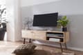 Miniatyrbillede 6 af 7: Rootz HiFi Lowboard Mango Solid Wood Country TV Kommode 145x47x35cm - Tv-skab Underskab med 2 døre - Tv-bord opbevaringsrum - Tv-kommode Tv-møbel - Tv