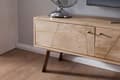 Miniatyrbillede 7 af 7: Rootz HiFi Lowboard Mango Solid Wood Country TV Kommode 145x47x35cm - Tv-skab Underskab med 2 døre - Tv-bord opbevaringsrum - Tv-kommode Tv-møbel - Tv