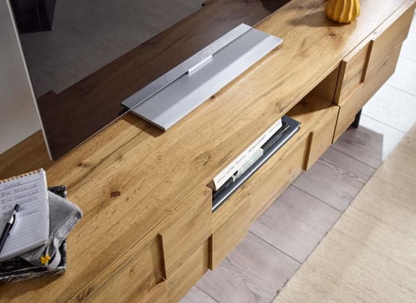Rootz lowboard puinen tammi sisustus 160x46x43 cm TV lipasto kahdella ovella - Design TV kaappi korkea - TV taso TV kaappi moderni - TV lipasto olohuo