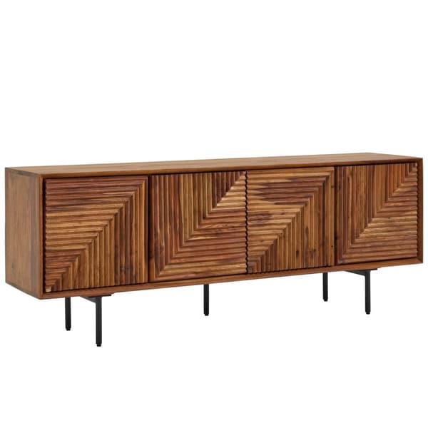 Rootz lowboard massiivi sheesham-puuta 140x54x33 cm neliovinen TV-kaappi - Design-TV-kaappi korkea - TV-taso TV-kaappi moderni - TV-kaappi olohuone