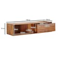 Miniatyrbillede 4 af 7: Rootz lowboard hængende massivt sheesham træ 108x25x34 cm TV skab brun - Design TV stativ med opbevaringsplads - TV skab væg moderne - TV kommode TV k
