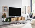 Miniatyrbillede 1 af 7: Rootz lowboard hængende mango massivt træ - metal 150x25x35 cm TV skab sort - Design TV stativ moderne - TV skab væg - TV kommode TV kommode til ophæn