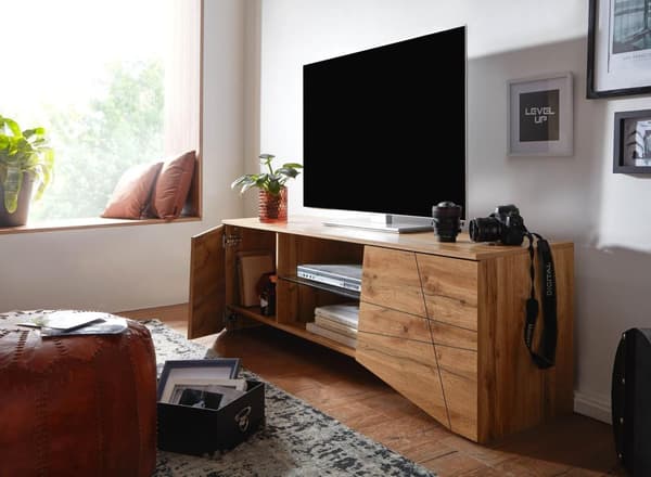 Rootz lowboard puinen tammi sisustus 160x50x40 cm TV-kaappi kahdella ovella - Design-TV-kaappi korkea - TV-taso TV-kaappi moderni - TV-kaappi olohuone