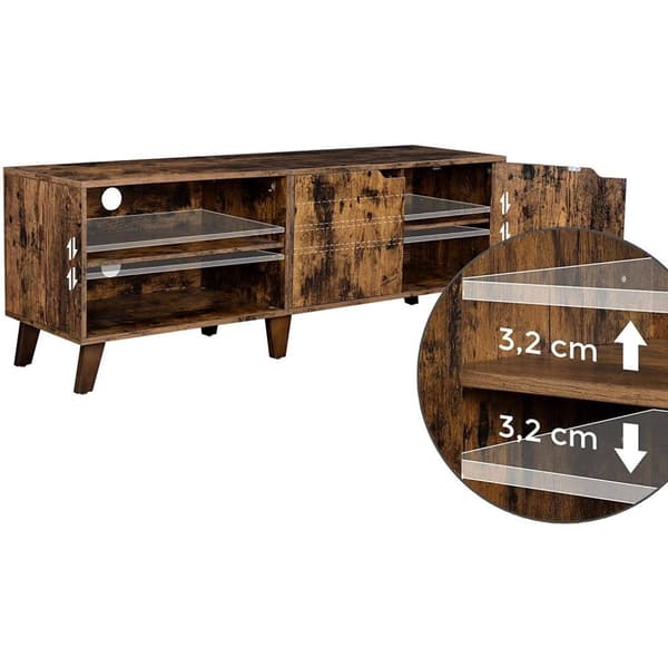 Rootz Big Oaks 2 TV-skåp - TV-möbler Industriell - TV-bord Retro - Industriell - Brun - 140 x 40 x 45 cm
