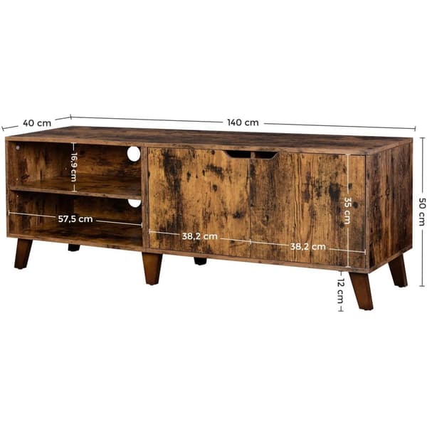 Rootz Big Oaks 2 TV-skåp - TV-möbler Industriell - TV-bord Retro - Industriell - Brun - 140 x 40 x 45 cm