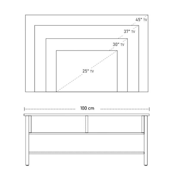 Rootz TV-penkki - TV-taso - Moderni muotoilu - 3 hyllyä ja 2 kaappia - Natural - 105 cm x 40 cm x 52 cm