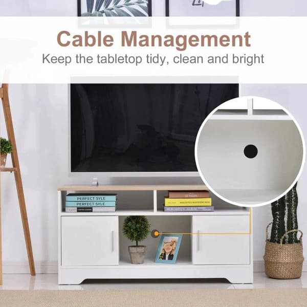 Rootz TV-penkki - TV-taso - Moderni muotoilu - 3 hyllyä ja 2 kaappia - Natural - 105 cm x 40 cm x 52 cm