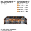 Pikkukuva 5 / 7: Rootz TV Lowboard - Media Console - Entertainment Stand - Television Cabinet - TV Bench - Media Stand - Dark Brown & Grey - 180x66x47 cm
