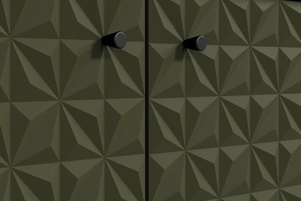 Rootz 2-Door Set - Door Pair - Cabinet Panels - Front Facade - Entryway Duo - Furniture Faceplates - Wardrobe Doors - Dark Green - 60x36x2cm