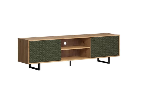 Rootz 2-Door Set - Door Pair - Cabinet Panels - Front Facade - Entryway Duo - Furniture Faceplates - Wardrobe Doors - Dark Green - 60x36x2cm