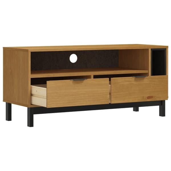 vidaXL TV-benk FLAM 110x40x50 cm heltre furu