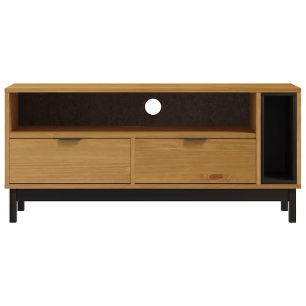 vidaXL TV-benk FLAM 110x40x50 cm heltre furu