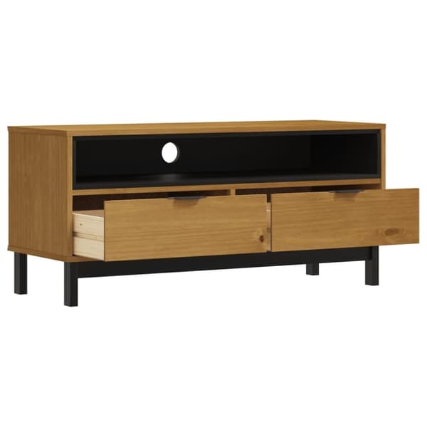 vidaXL tv-bord FLAM 110x40x50 cm massivt fyrretræ