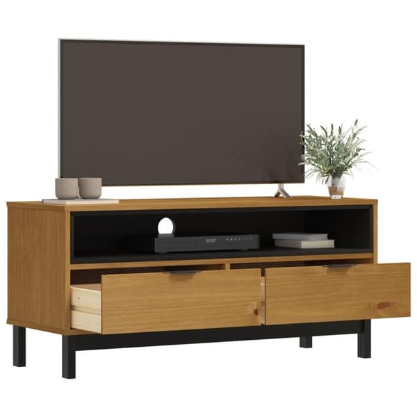 vidaXL TV-benk FLAM 110x40x50 cm heltre furu
