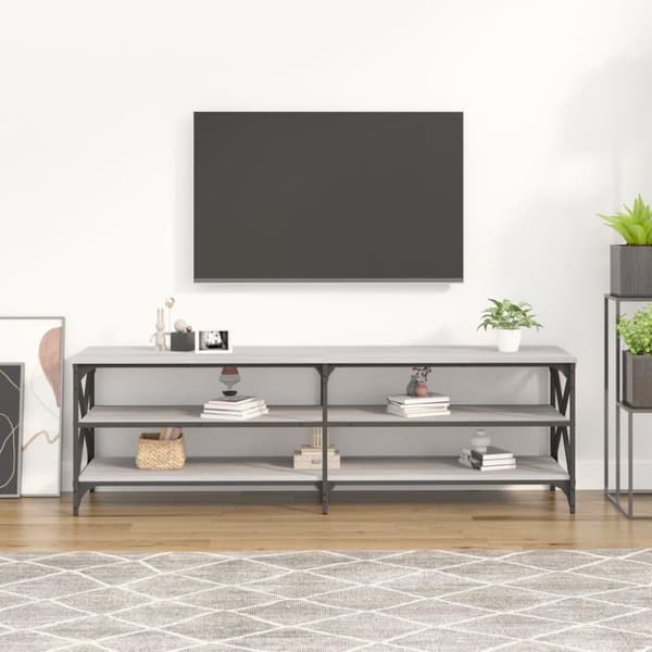 vidaXL Tv-bänk grå sonoma 160x40x50 cm konstruerat trä