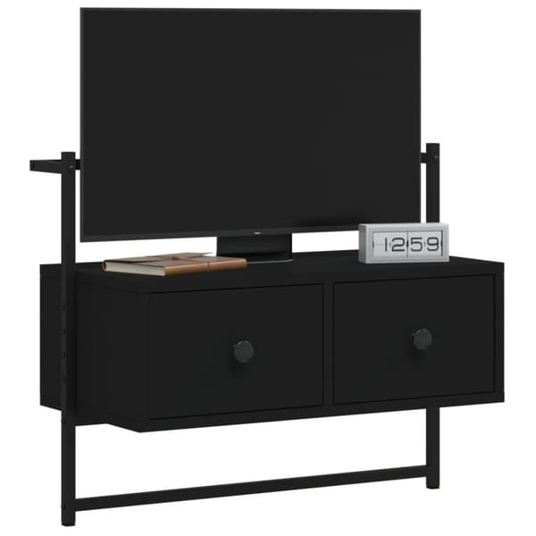 vidaXL Väggmonterad tv-bänk svart 60,5x30x51 cm konstruerat trä
