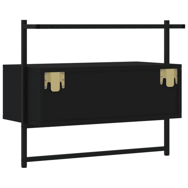 vidaXL TV-benk veggmontert svart 60,5x30x51 cm konstruert tre