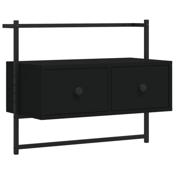 vidaXL Väggmonterad tv-bänk svart 60,5x30x51 cm konstruerat trä