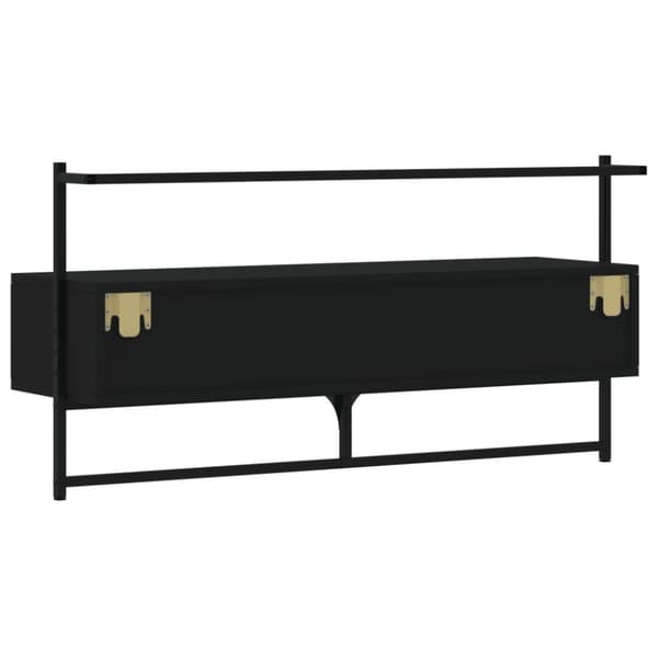 vidaXL Väggmonterad tv-bänk svart 100,5x30x51 cm konstruerat trä