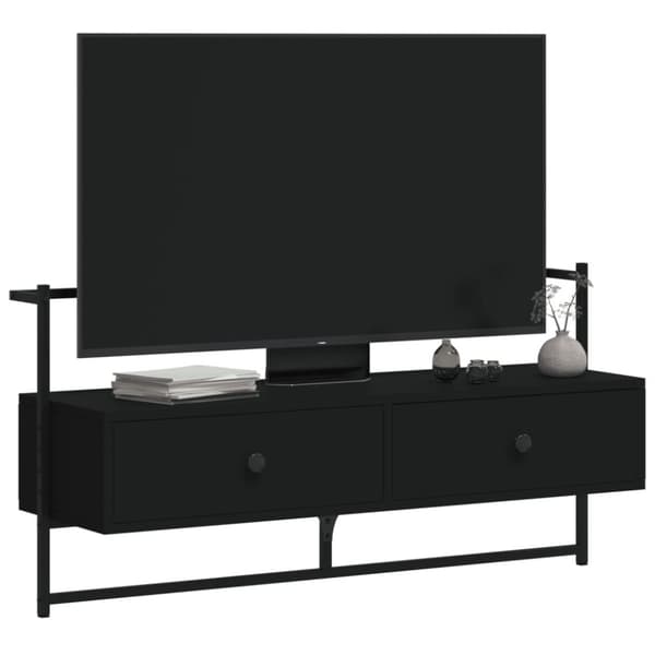 vidaXL TV-kaappi seinälle musta 100,5x30x51 cm tekninen puu