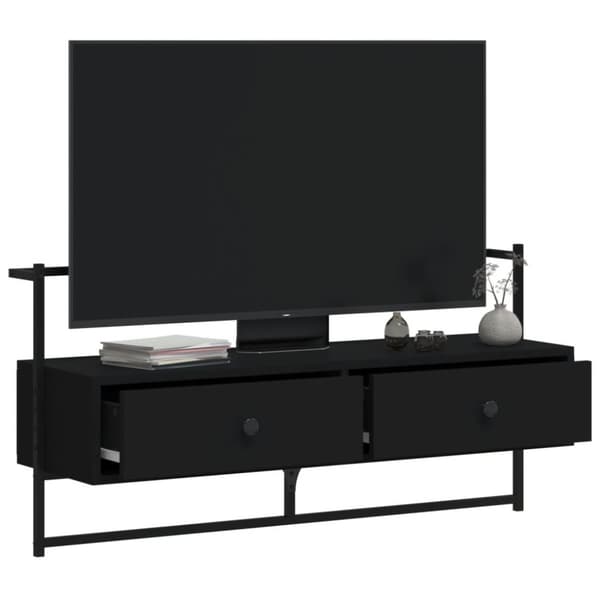 vidaXL TV-kaappi seinälle musta 100,5x30x51 cm tekninen puu