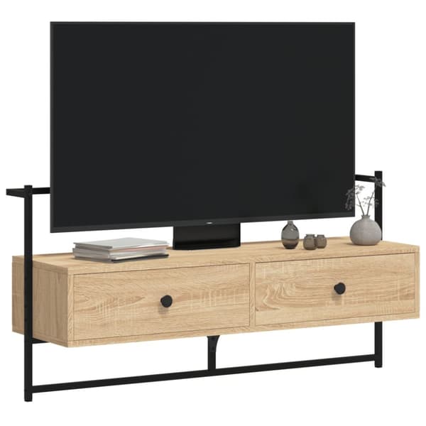 vidaXL Väggmonterad tv-bänk sonoma-ek 100,5x30x51 cm konstruerat trä