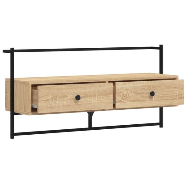 vidaXL Väggmonterad tv-bänk sonoma-ek 100,5x30x51 cm konstruerat trä