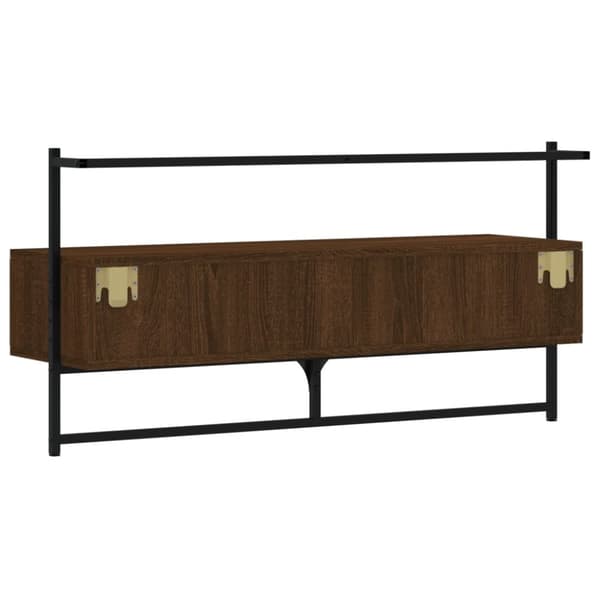 vidaXL Väggmonterad tv-bänk brun ek 100,5x30x51 cm konstruerat trä
