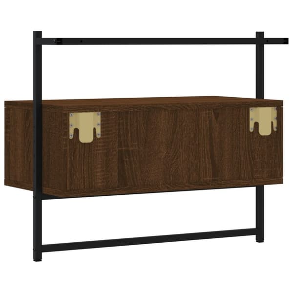 vidaXL Väggmonterad tv-bänk brun ek 60,5x30x51 cm konstruerat trä