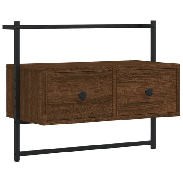 vidaXL Väggmonterad tv-bänk brun ek 60,5x30x51 cm konstruerat trä