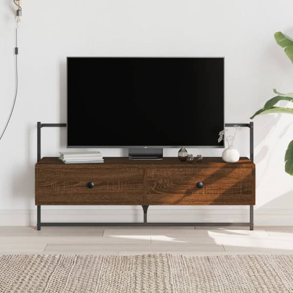 vidaXL TV-kaappi seinälle ruskea tammi 100,5x30x51 cm tekninen puu