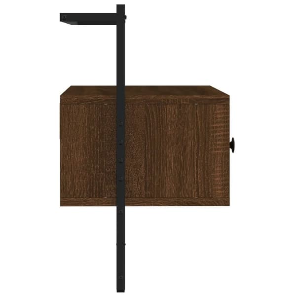 vidaXL væghængt tv-bord 60,5x30x51 cm konstrueret træ brunt egetræ
