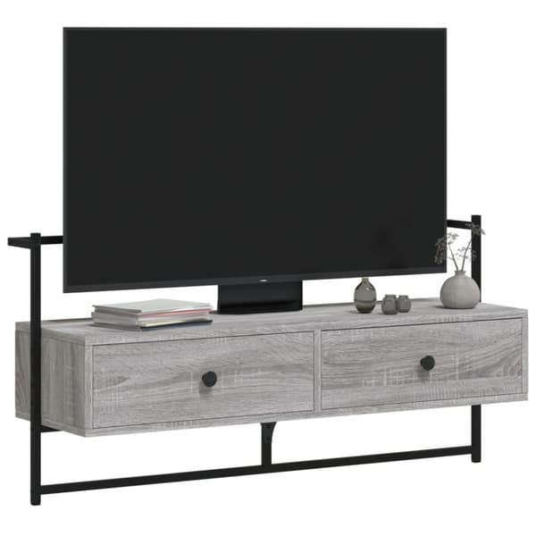 vidaXL Väggmonterad tv-bänk grå sonoma 100,5x30x51 cm konstruerat trä