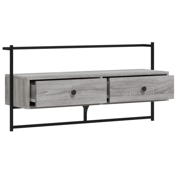 vidaXL Väggmonterad tv-bänk grå sonoma 100,5x30x51 cm konstruerat trä