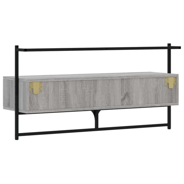vidaXL Väggmonterad tv-bänk grå sonoma 100,5x30x51 cm konstruerat trä