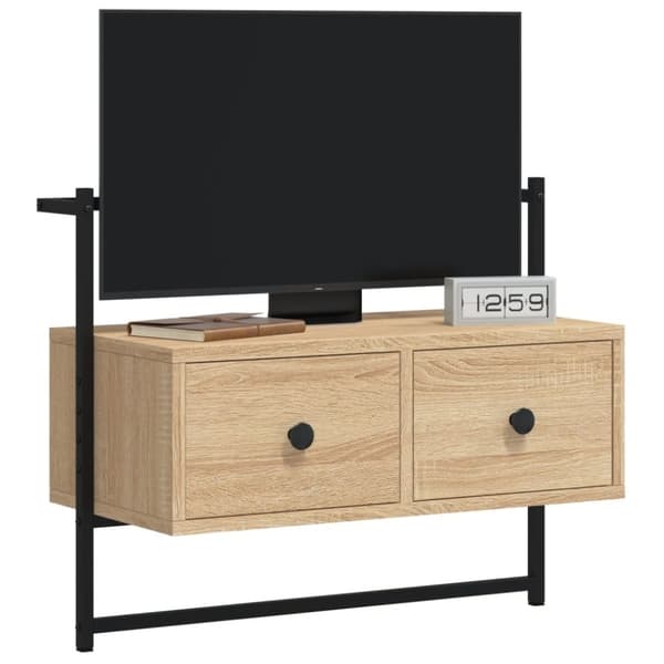 vidaXL TV-kaappi seinälle Sonoma-tammi 60,5x30x51 cm tekninen puu